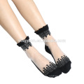 Lady attraktive Low Cut Großhandel Spitze Kristall Mode transparente Socken